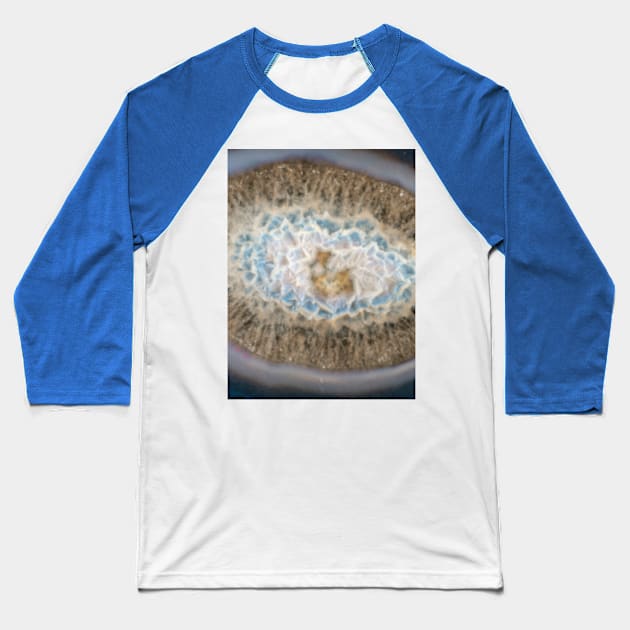 Colorful Blue Agate 3101 Baseball T-Shirt by Roger Porter Photography